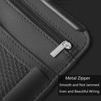 Car Sun Block Glasses Case Document Holder Car Plastic Frame Zipper Type Multi-Function Card Bag Storage Bag, Red, Beige, Pink, Brown, Black