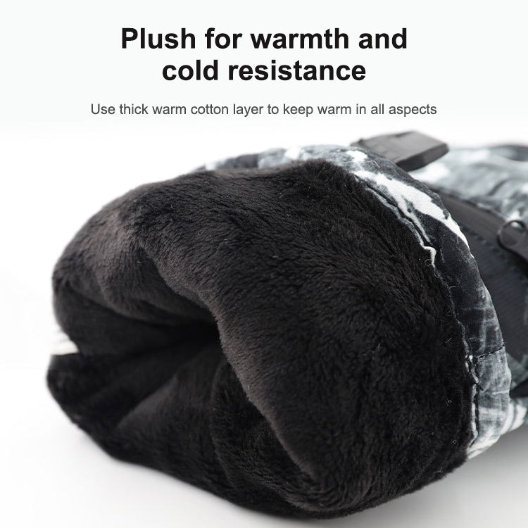Winter Thermal Ski Gloves Outdoor Waterproof Velvet Gloves Thickening Touch Screen Motorcycle Gloves, M, L, XL