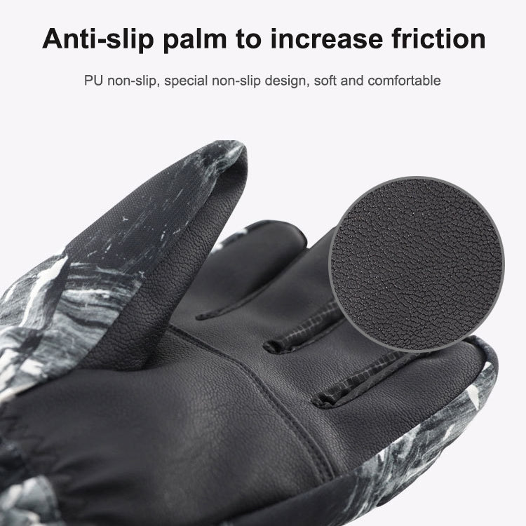 Winter Thermal Ski Gloves Outdoor Waterproof Velvet Gloves Thickening Touch Screen Motorcycle Gloves, M, L, XL