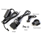 Dual USB Port 12V Waterproof Motorbike Motorcycle Handlebar Charger 5V 1A/2.1A Adapter Power Supply Socket for Phone Mobile, Handlebar Charger