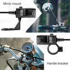 Dual USB Port 12V Waterproof Motorbike Motorcycle Handlebar Charger 5V 1A/2.1A Adapter Power Supply Socket for Phone Mobile, Handlebar Charger