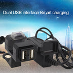 Dual USB Port 12V Waterproof Motorbike Motorcycle Handlebar Charger 5V 1A/2.1A Adapter Power Supply Socket for Phone Mobile, Handlebar Charger