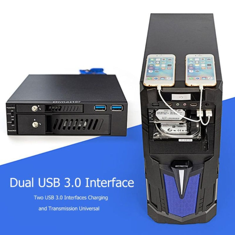 Oimaster MR-6203 Double Bay Optical Drive Hard Drive Box Hard Drive Bracket, MR-6203