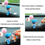 In Car Ornament Lovely Kissing Couple Doll, Blue+Spring Balloon, Blue Balloon+Spring Balloon, Gray Couple Balloon+Spring Balloon, Gray Couple + Gray Balloon + Blue Pink White Balloon