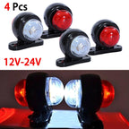 2 Pairs X9 12-24V Mini Double-Sided Red And White Truck Side Lights Modified Special Side Lights, 2 PCS X9
