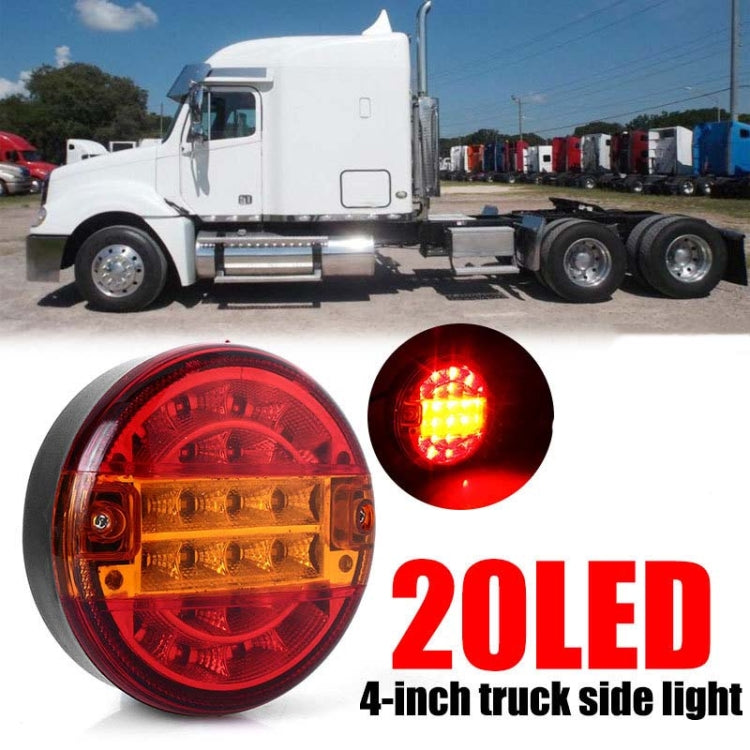 4 Inch 20 LEDs10-30V Wide Pressure Truck Tail Light 20LED Round Truck Tail Light Bread Light, 20 LEDs 10-30V