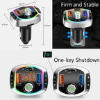 BC63 Colorful Car Card MP3 Player Multifunctional Bluetooth Receiver U Disk Charger Car Cigarette Lighter, BC63