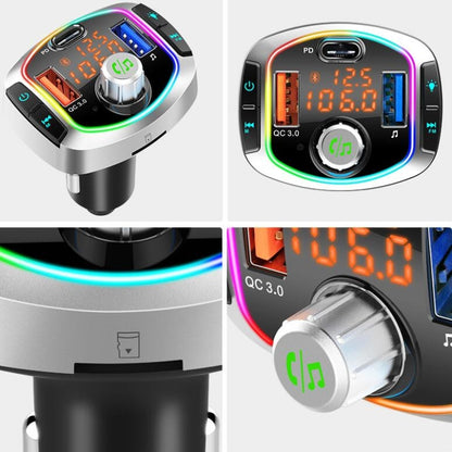 BC63 Colorful Car Card MP3 Player Multifunctional Bluetooth Receiver U Disk Charger Car Cigarette Lighter, BC63