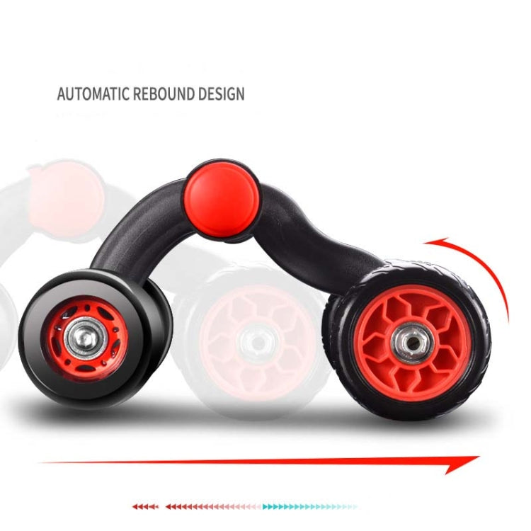 HT01 Automatic Rebound Four-Wheel Silent Abdominal Wheel Exercise Fitness Equipment, With Kneeling Pad, with Kneeling Pad+Brake Pads