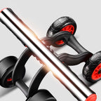 HT01 Automatic Rebound Four-Wheel Silent Abdominal Wheel Exercise Fitness Equipment, With Kneeling Pad, with Kneeling Pad+Brake Pads