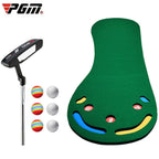PGM GL002 Indoor Golf Putting Trainer Big Feet Mini Golf Practice Blanket with Putter and Balls, with Putter and Balls Woolen Blanket, with Putter and Balls Lawn