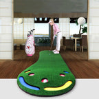 PGM GL002 Indoor Golf Putting Trainer Big Feet Mini Golf Practice Blanket with Putter and Balls, with Putter and Balls Woolen Blanket, with Putter and Balls Lawn