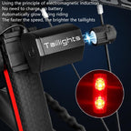 Magnetic Induction Taillight Bicycle Self-Generation Induction Taillight Waterproof Night Riding Safety Warning Light, Magnetic Induction Taillight