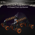 H-Shaped Push-Up Bracket Push-Up Fitness Equipment Home Indoor Chest Expansion Equipment, Black Orange, Black  Green