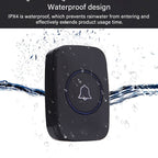 CACAZI A10 300m Long Range No Battery Waterproof LED Light Smart Wireless Doorbell, EU Plug