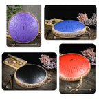 15-Tone Ethereal Drum 14-Inch Steel Tongue Drum Hollow Drum Sanskrit Drummer Disc, Red, Black, Golden, Purple, Navy Blue, Blue
