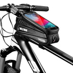 WILD MAN ES3 Hard Shell Bicycle Bag Front Beam Bag Mountain Bike Mobile Phone Touch Screen Upper Tube Bag Riding Equipment, ES3 (Black)