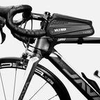 WILD MAN ES3 Hard Shell Bicycle Bag Front Beam Bag Mountain Bike Mobile Phone Touch Screen Upper Tube Bag Riding Equipment, ES3 (Black)