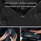 WILD MAN ES3 Hard Shell Bicycle Bag Front Beam Bag Mountain Bike Mobile Phone Touch Screen Upper Tube Bag Riding Equipment, ES3 (Black)