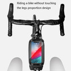 WILD MAN ES3 Hard Shell Bicycle Bag Front Beam Bag Mountain Bike Mobile Phone Touch Screen Upper Tube Bag Riding Equipment, ES3 (Black)