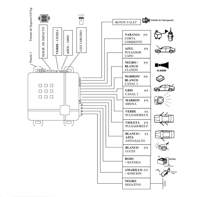 8pcs /Set Car Alarm Remote Control Alarm With Alarm Horn, TSK-100-253