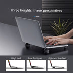 Suohuang SH-1029 Aluminum Portable Bracket Foot Pad for MacBook, Laptop, White, Black
