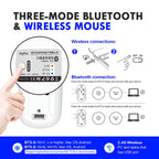 Inphic PM1 Office Mute Wireless Laptop Mouse, Matte, Battery Display, Bluetooth
