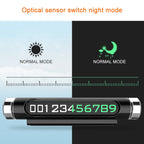 VODOOL Magnetic Adsorption Design Car Shape Rotatable Luminous Car Temporary Parking Card with Phone Number, Parking Card with Phone Number(Black), Parking Card with Phone Number(Silver)