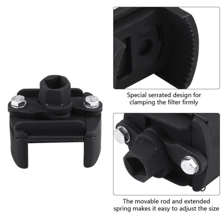 60mm-80mm Universal Cast Steel Adjustable 2 Jaw Oil Filter Wrench Fuel Remover Removal Tool Two-claw Cast Steel Filter Wrenches, 60-80mm