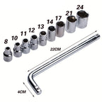 10 In1 Wrench Socket Repair Casing Toolbox Set Quick Multi-Function Screw Unloading Hardware Tool, 10 In 1 Hardware Tool