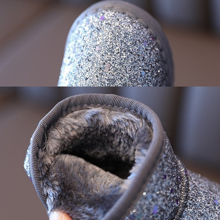 Winter Sequins Padded Warm Snow Boots For Children, 25 Yards 15.3cm, 26 Yards 15.8cm, 27 Yards 16.3cm, 28 Yards 16.8cm, 29 Yards 17.3cm, 30 Yards 17.8cm, 31 Yards 18.3cm, 32 Yards 18.9cm, 33 Yards 19.5cm, 34 Yards 20.1cm, 35 Yards 20.7cm, 36 Yards 21.3cm