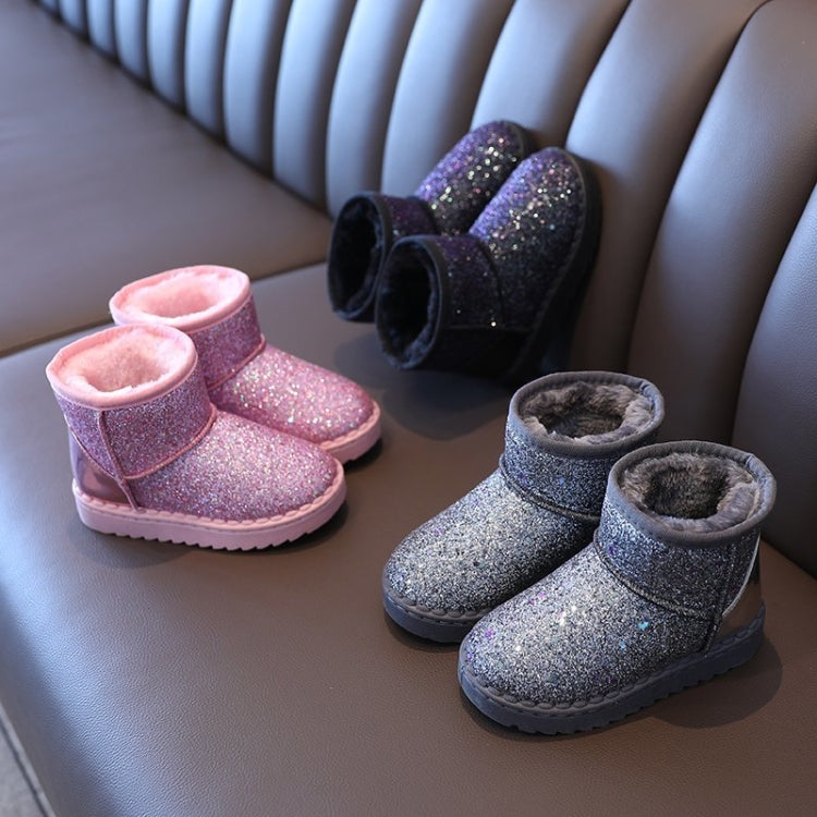 Winter Sequins Padded Warm Snow Boots For Children, 25 Yards 15.3cm, 26 Yards 15.8cm, 27 Yards 16.3cm, 28 Yards 16.8cm, 29 Yards 17.3cm, 30 Yards 17.8cm, 31 Yards 18.3cm, 32 Yards 18.9cm, 33 Yards 19.5cm, 34 Yards 20.1cm, 35 Yards 20.7cm, 36 Yards 21.3cm
