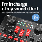 V8S Sound Card Mobile Phone Computer Anchor Live K Song Recording Microphone, English Version, V8S  + Golden Net BM700 Set, V8S  + Black Bet BM700 Set