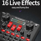 V8S Sound Card Mobile Phone Computer Anchor Live K Song Recording Microphone, English Version, V8S  + Golden Net BM700 Set, V8S  + Black Bet BM700 Set