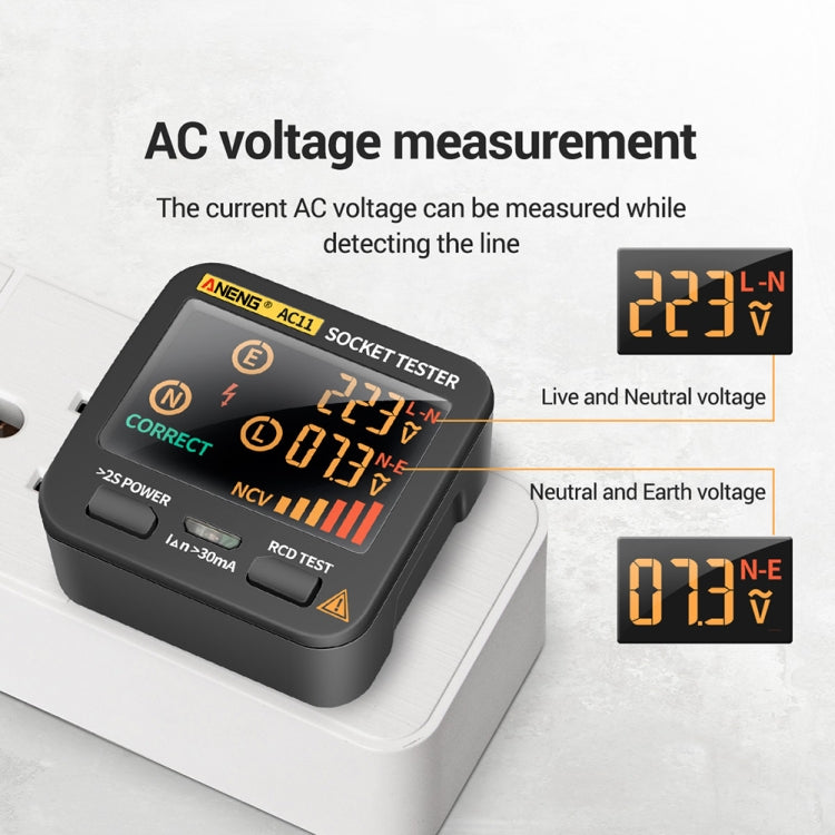 ANENG AC11 Multifunctional Digital Display Socket Tester Electrical Ground Wire Tester