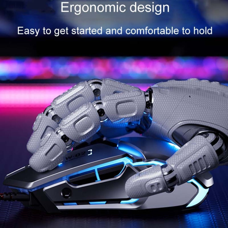 Inphic W-02 6 Keys Home Office Luminous Macro Programming USB Computer Mechanical Game Wired Mouse, W-02 (Metallic Gray), PW2 (Classic Black), PW2 (King Nebula), PW2 (Jedi Password)