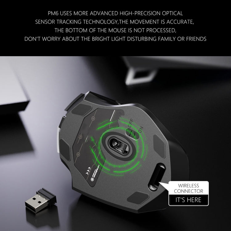 Inphic A1 6 Keys 1000/1200/1600 DPI Home Gaming Wireless Mechanical Mouse, Colour: Gray Wireless+Bluetooth 4.0+Bluetooth 5.0, Black Wireless Charging Silent Version, Gray Wireless Charging Silent Version, Red Wireless Charging Silent Version           ...