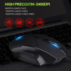 Inphic PW1 Game Mute Macro Definition Illuminated Wired Mouse, Cable Length: 1.5m, Mute Black Business Version, Mute Black Game Version, Mute Red Game Version, Mute Titanium Gray Game Version