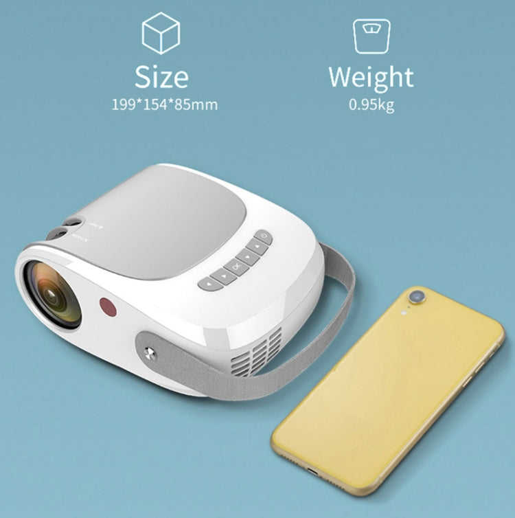 H5 180 ANSI 1280x800 HD Projector With Remote Control, Android 8.0, Support HDMI / USB / TF Card / AV, Basic Edition, Same Screen Version, Smart Version