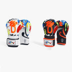 BN BN-TY1915 6OZ Graffiti Children Boxing Gloves Fighting Training Sanda Punching Gloves, Black Graffiti, White White