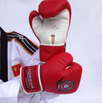 LISHEN Thickened Boxing Gloves Muay Thai Fighting Training Fitness Gloves, LISHEN Black, LISHEN Red