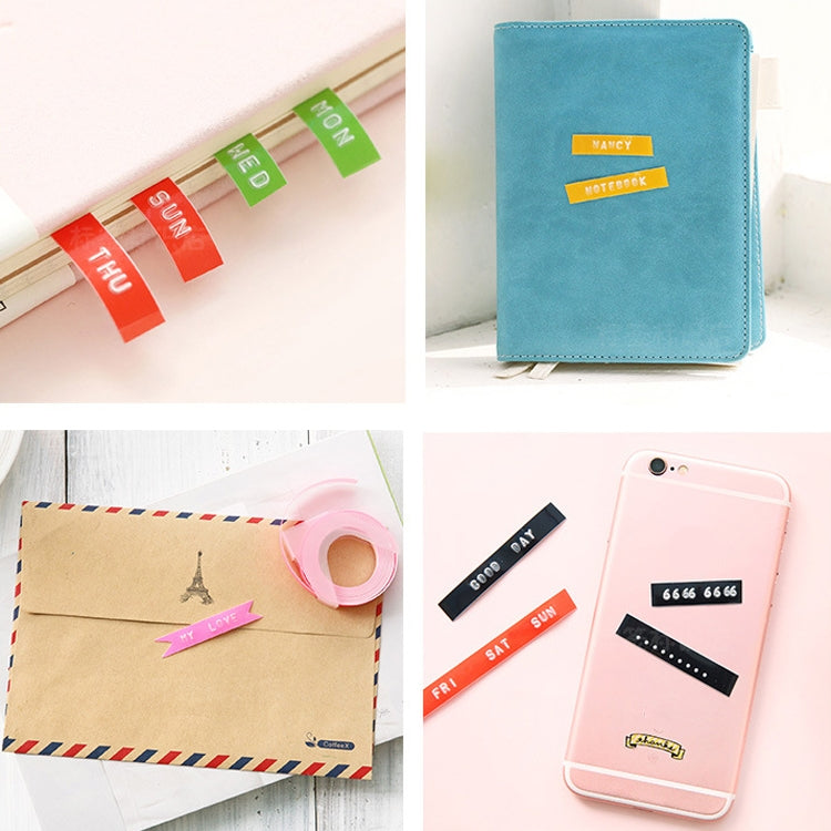 CIDY C101 Mini Manual Label Machine Embossing Machine Typewriter Hand Account Decorative Tape Paper, Random Color Delivery