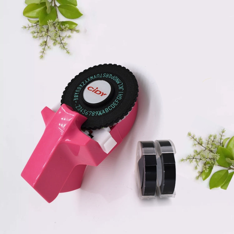CIDY C101 Mini Manual Label Machine Embossing Machine Typewriter Hand Account Decorative Tape Paper, Random Color Delivery