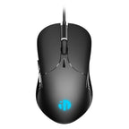 Inphic PB1 Business Office Mute Macro Definition Gaming Wired Mouse, Cable Length: 1.5m, Black Silen Business Version, Classic Back Breathing Light, Matte White Breathing Light