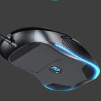 Inphic PB1 Business Office Mute Macro Definition Gaming Wired Mouse, Cable Length: 1.5m, Black Silen Business Version, Classic Back Breathing Light, Matte White Breathing Light