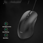 Inphic PB1 Business Office Mute Macro Definition Gaming Wired Mouse, Cable Length: 1.5m, Black Silen Business Version, Classic Back Breathing Light, Matte White Breathing Light