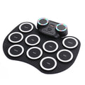 Portable Hand Roll Electronic Drum Flashing Light Bluetooth Drum, Black White, Icon Version + Black Green, Icon Version + Black White