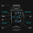 SKMEI 1274  Men Fashion Electronic Watch Multifunctional Outdoor Sports Watch, Red, Blue, Black, Golden