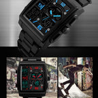 SKMEI 1274  Men Fashion Electronic Watch Multifunctional Outdoor Sports Watch, Red, Blue, Black, Golden