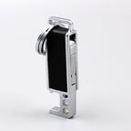 CS-012 3 PCS Lychee Pattern Leather Double Ring Corkscrew Keychain, Corkscrew Keychain